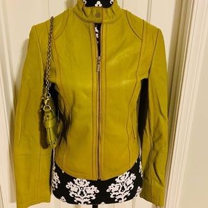 Green leather jacket